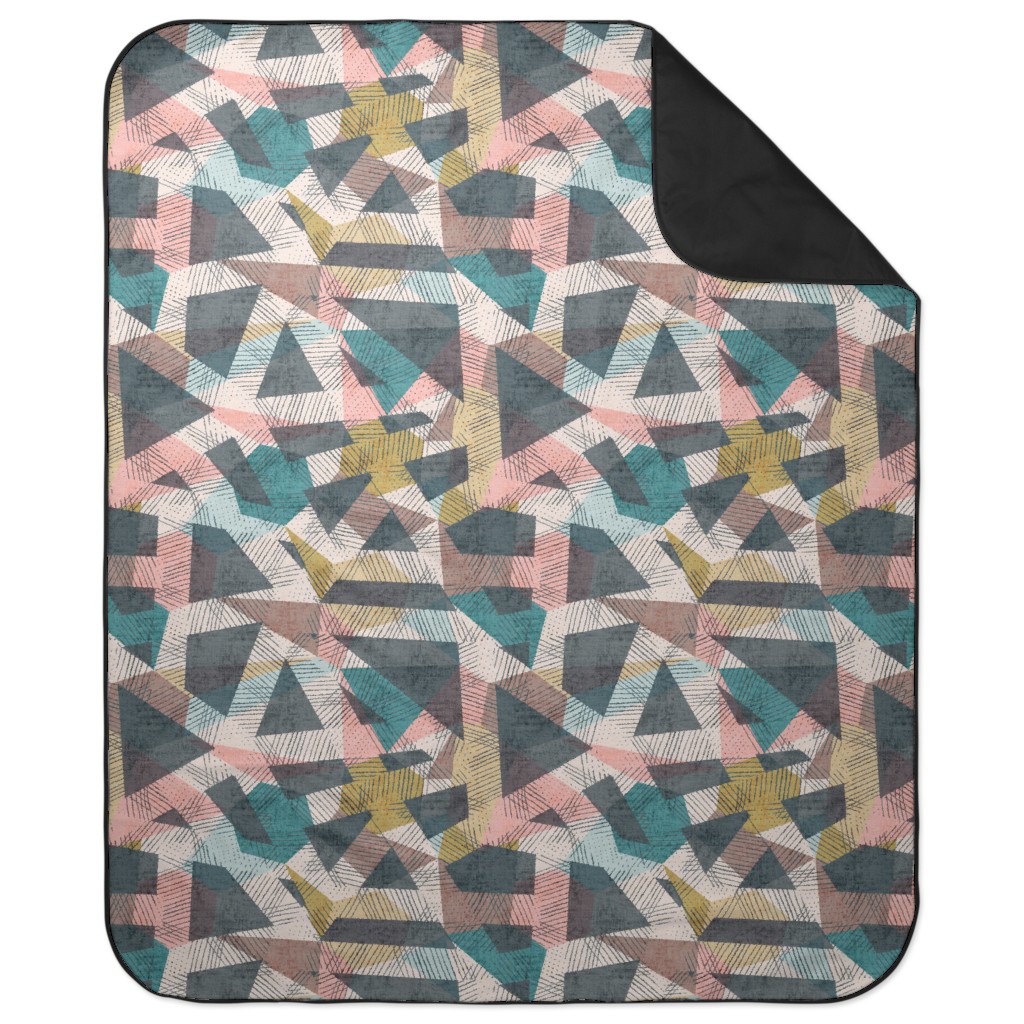 Abstract Geometic - Multi Picnic Blanket, Multicolor