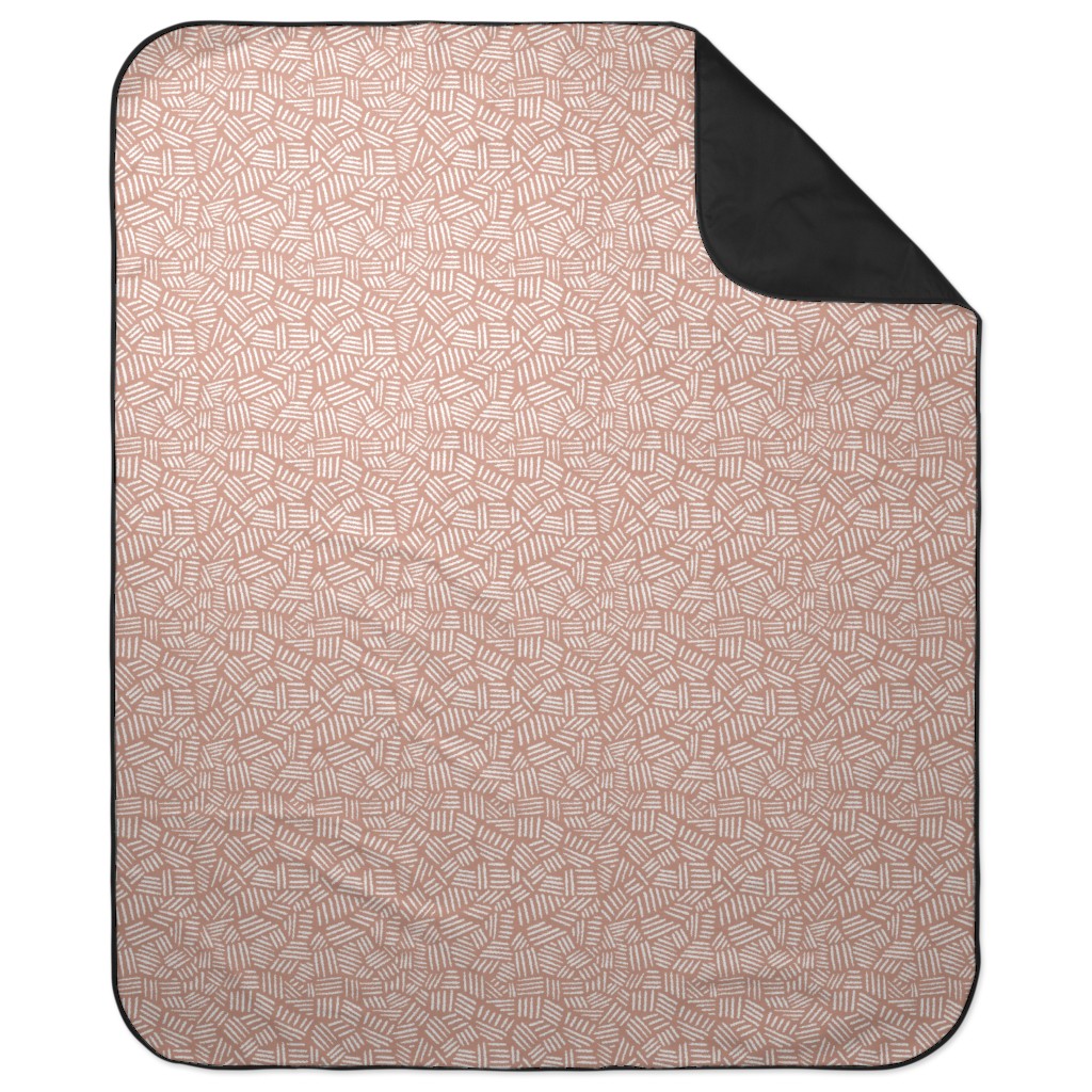 Dashes - Pink Picnic Blanket, Pink