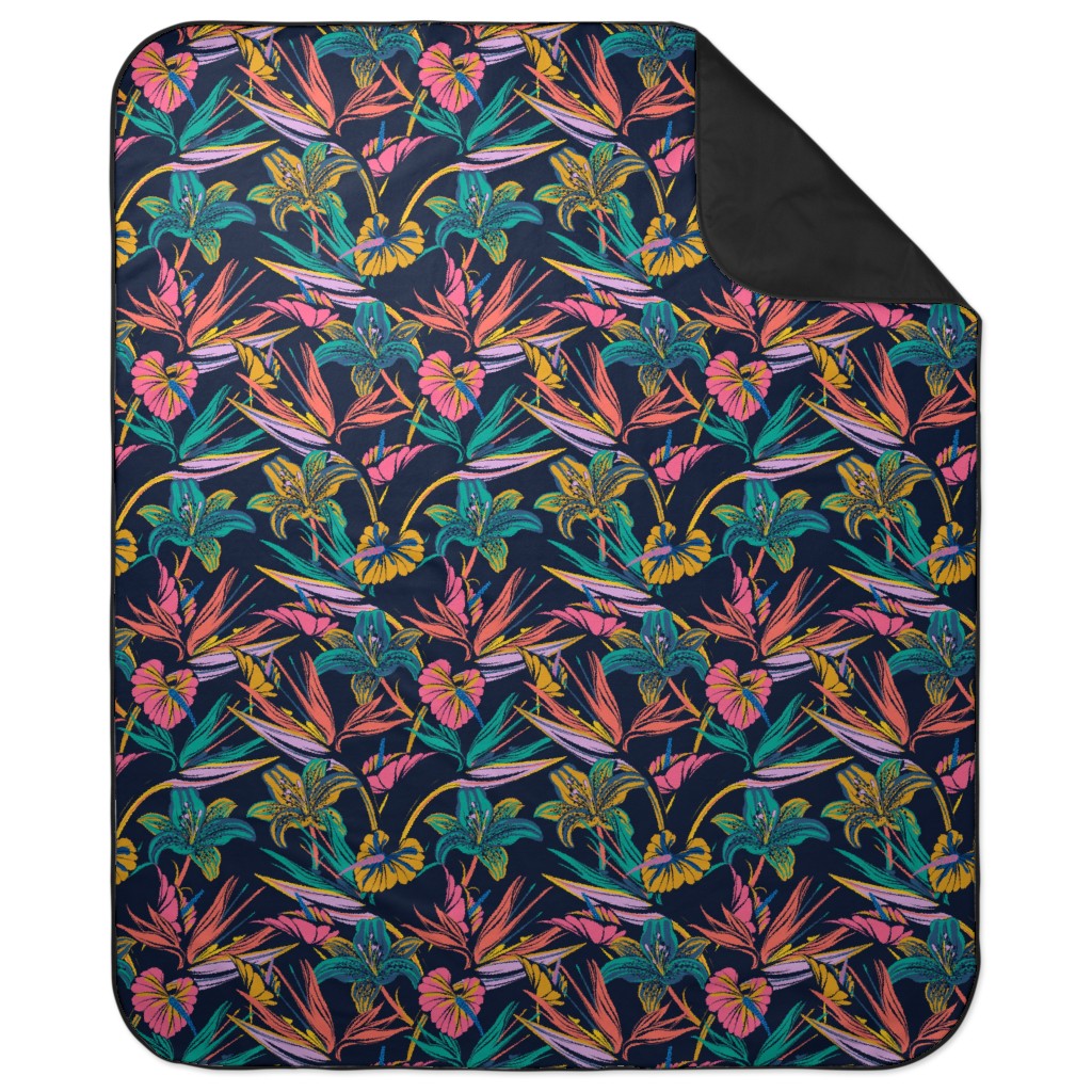Electric Paradise Picnic Blanket, Multicolor