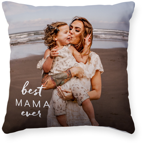 Contemporary Best Ever Pillow, Woven, Beige, 16x16, Single Sided, White, white