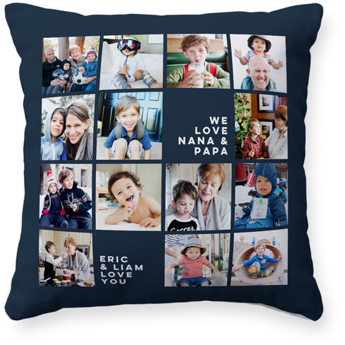 Grid Gallery of Fourteen Pillow, Woven, Beige, 16x16, Single Sided, Multicolor, multi