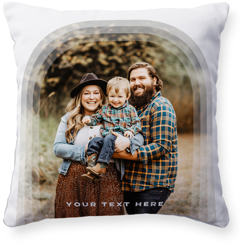 Beveled Arch Pillow, Woven, White, 16x16, Double Sided, White