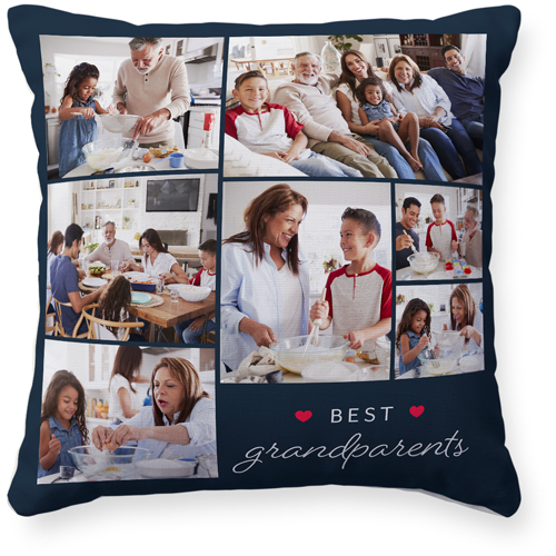 Best Grandparent Memories Pillow, Woven, Beige, 16x16, Single Sided, Black, silhouette