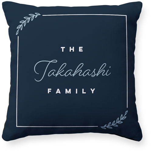 Leaf Border Pillow, Woven, Black, 16x16, Single Sided, Black, silhouette