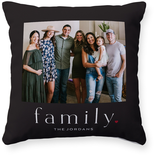 Modern Serif Family Pillow, Woven, Beige, 16x16, Single Sided, Gray, charcoal