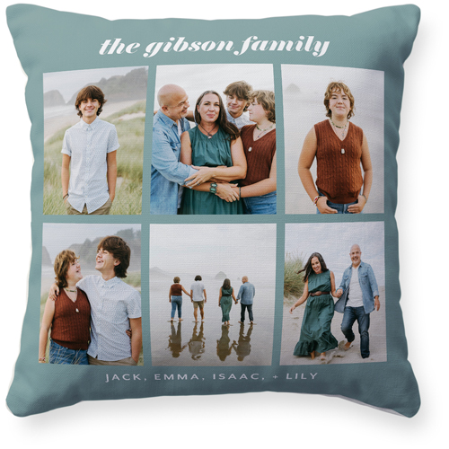 Gallery Grid Of Six Pillow, Woven, Beige, 16x16, Single Sided, Multicolor