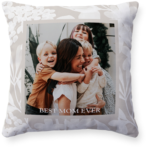 Neutral Foliage Frame Pillow, Woven, Beige, 16x16, Single Sided, Beige, wheat