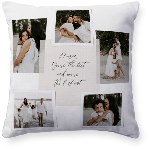 Handwritten Note Collage Pillow, Woven, White, 16x16, Double Sided, White