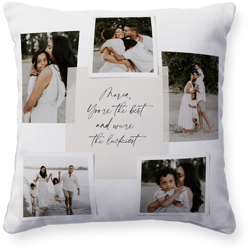 Handwritten Note Collage Pillow, Woven, White, 16x16, Double Sided, White, white