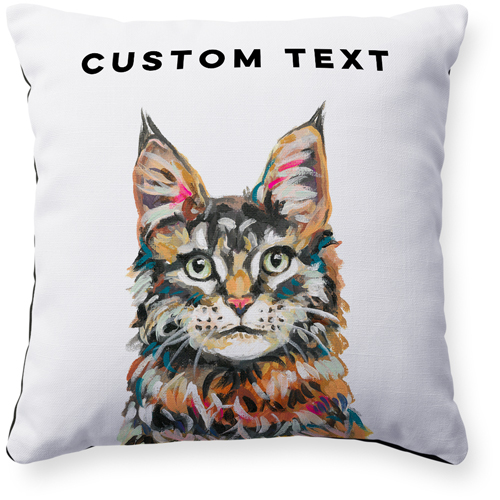 Maine Coon Custom Text Pillow, Woven, Black, 16x16, Single Sided, Multicolor