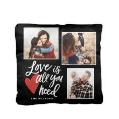love script collage pillow
