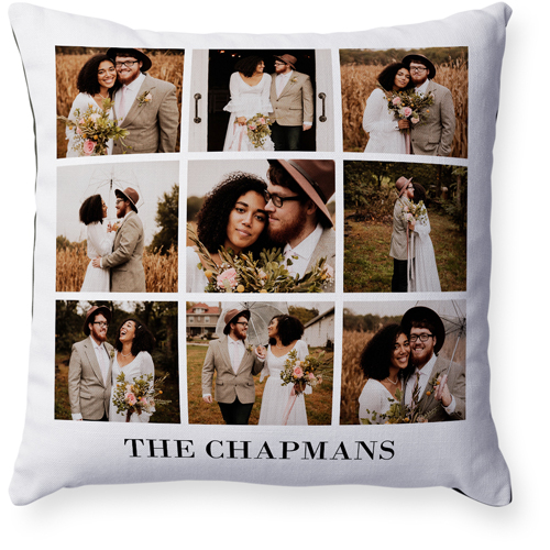 Grid Gallery of Nine Pillow, Woven, Black, 18x18, Single Sided, Multicolor, multi