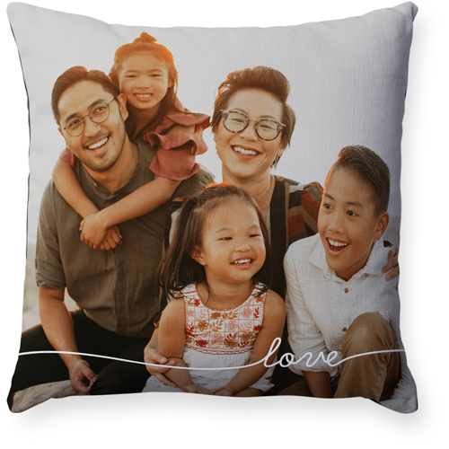 Love Doodle Pillow, Woven, Black, 18x18, Single Sided, White, white