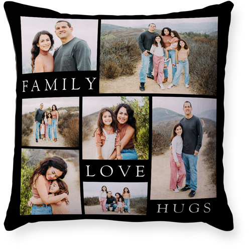 Family Gallery Of Seven Pillow, Woven, Black, 18x18, Single Sided, Multicolor