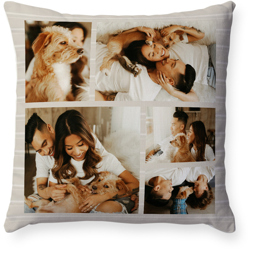 Gallery Of Five Montage Pillow, Woven, Beige, 18x18, Single Sided, Multicolor