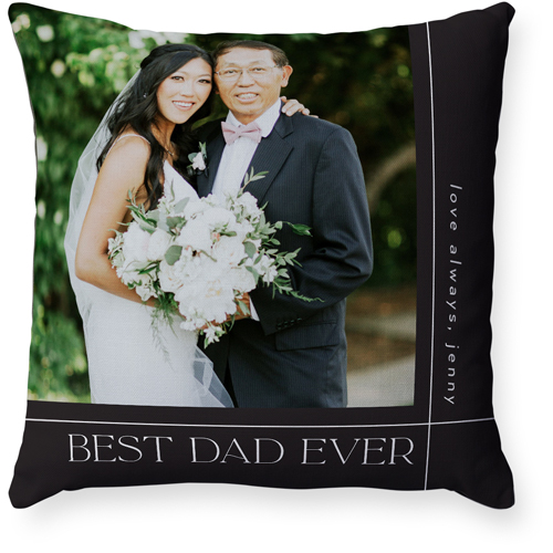 Best Dad Lines Pillow, Woven, Black, 18x18, Single Sided, Gray