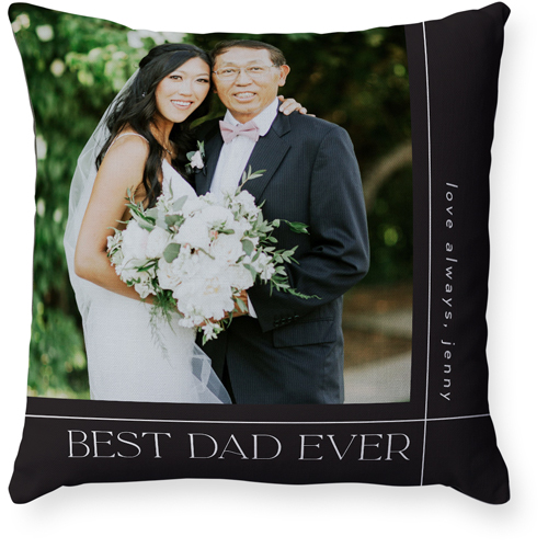 Best Dad Lines Pillow, Woven, Black, 18x18, Single Sided, Gray, charcoal
