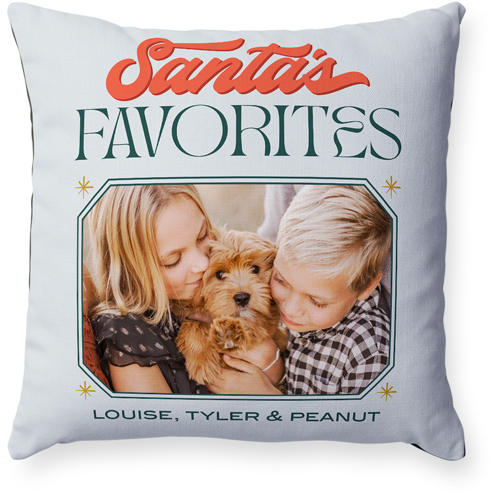 Santa's Favorites Pillow, Woven, Black, 18x18, Single Sided, Gray, air