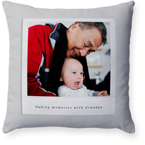 Simple Photo Frames Pillow, Woven, White, 18x18, Double Sided, Gray