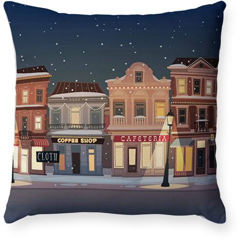 Holiday Street Pillow, Woven, White, 18x18, Double Sided, White