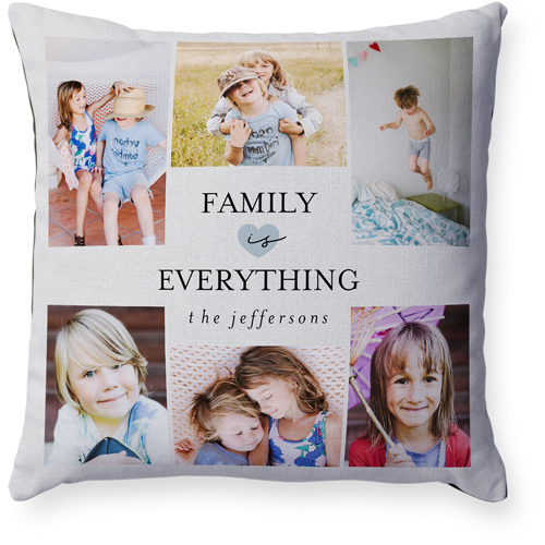 Family Is Everything Pillow, Woven, Black, 18x18, Single Sided, Blue