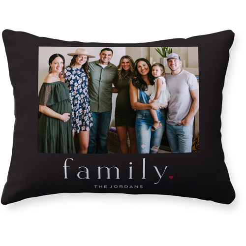 Modern Serif Family Pillow, Woven, Black, 12x16, Single Sided, Gray, charcoal