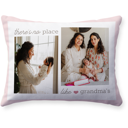 No Place Like Pillow, Woven, Beige, 12x16, Single Sided, Pink