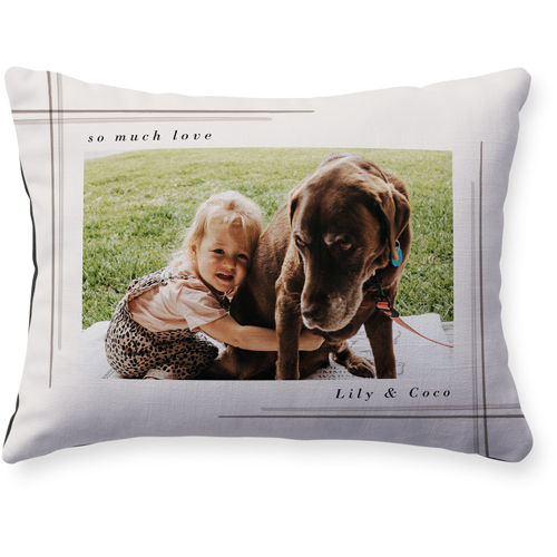 Organic Corners Pillow, Woven, Black, 12x16, Single Sided, Beige, pebble