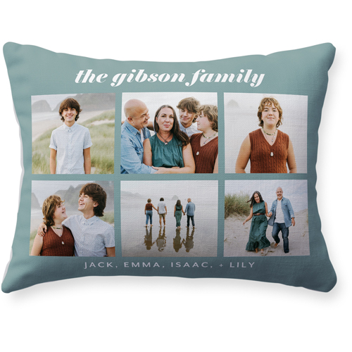 Gallery Grid Of Six Pillow, Woven, White, 12x16, Double Sided, Multicolor, multi