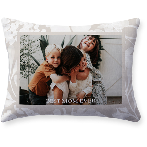 Neutral Foliage Frame Pillow, Woven, White, 12x16, Double Sided, Beige, wheat