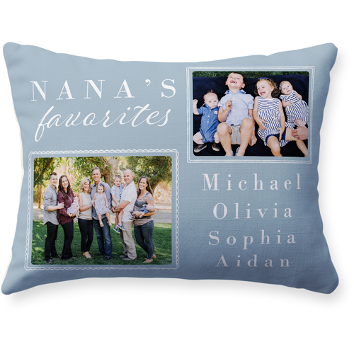 Scallop Doodle Frames Pillow, Woven, Beige, 12x16, Single Sided, Blue, marine layer