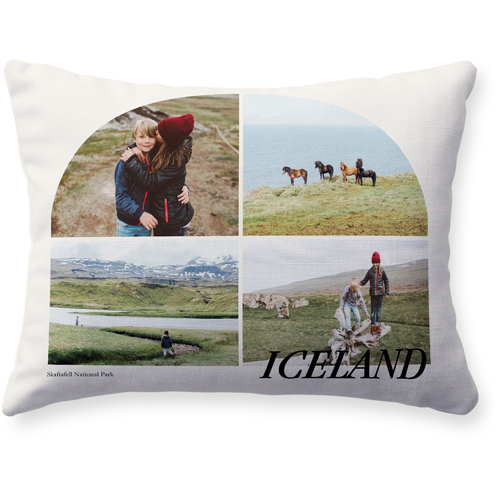 Travel Arch Collage Pillow, Woven, Beige, 12x16, Single Sided, Beige, antique white