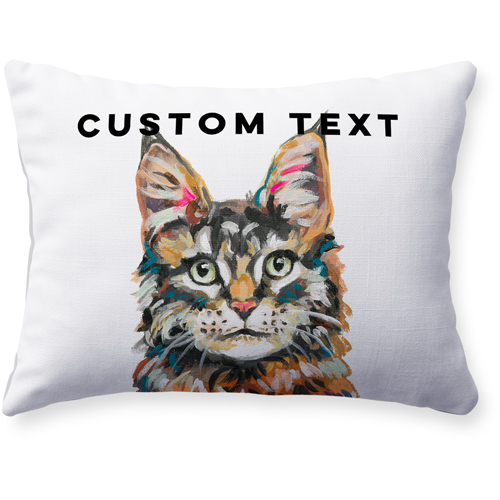 Maine Coon Custom Text Pillow, Woven, White, 12x16, Double Sided, Multicolor