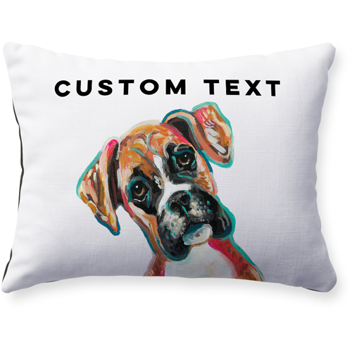 Boxer Custom Text Pillow, Woven, Black, 12x16, Single Sided, Multicolor