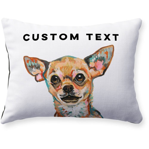 Chihuahua Custom Text Pillow, Woven, Black, 12x16, Single Sided, Multicolor