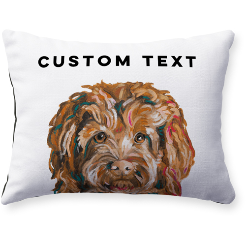 Goldendoodle Custom Text Pillow, Woven, Black, 12x16, Single Sided, Multicolor
