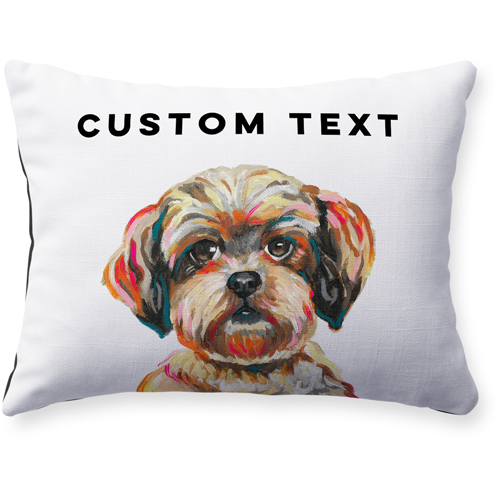 Shih Tzu Custom Text Pillow, Woven, Black, 12x16, Single Sided, Multicolor