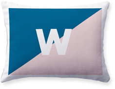 colorblock monogram pillow