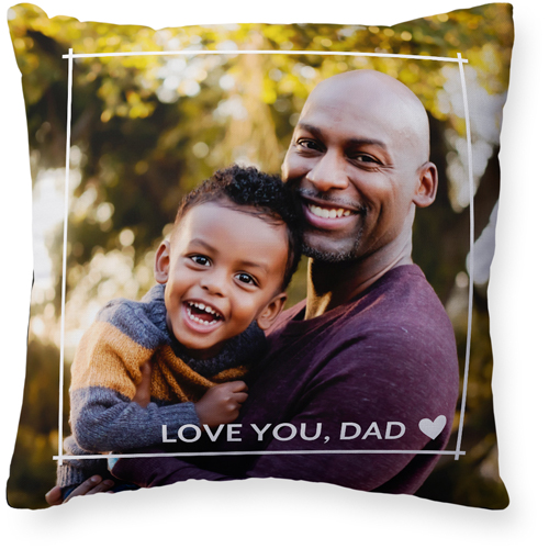 Modern Floating Border Pillow, Woven, Black, 20x20, Single Sided, White
