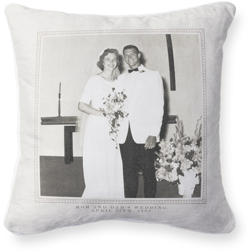 Textured Ornate Border Pillow, Plush, White, 20x20, Single Sided, Beige
