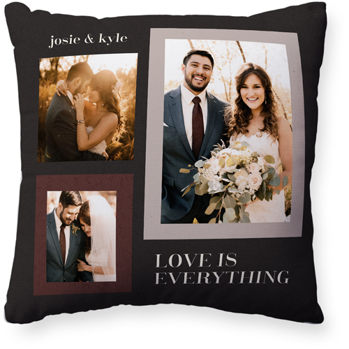 Modern Dark Neutral Pillow, Woven, White, 20x20, Double Sided, Gray, charcoal