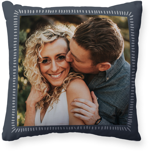 Organic Dash Pillow, Woven, White, 20x20, Double Sided, Gray, gray