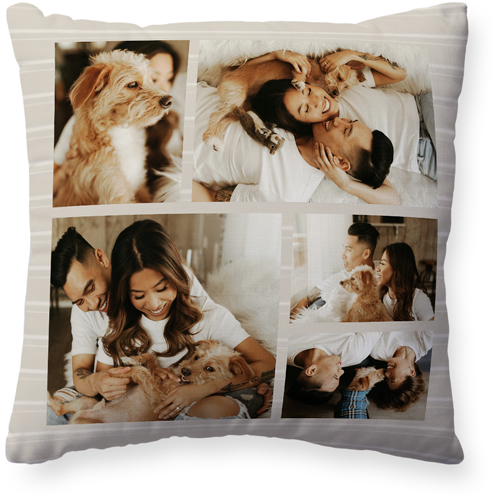 Gallery Of Five Montage Pillow, Woven, White, 20x20, Double Sided, Multicolor