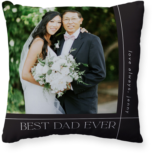 Best Dad Lines Pillow, Woven, Beige, 20x20, Single Sided, Gray