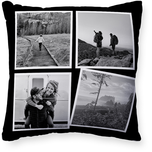 Tilt Frames Pillow, Woven, White, 20x20, Double Sided, Black