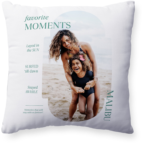Travel Infographic Pillow, Woven, White, 20x20, Double Sided, White