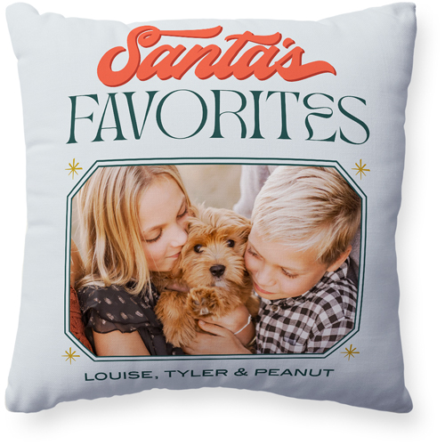 Santa's Favorites Pillow, Woven, Beige, 20x20, Single Sided, Gray