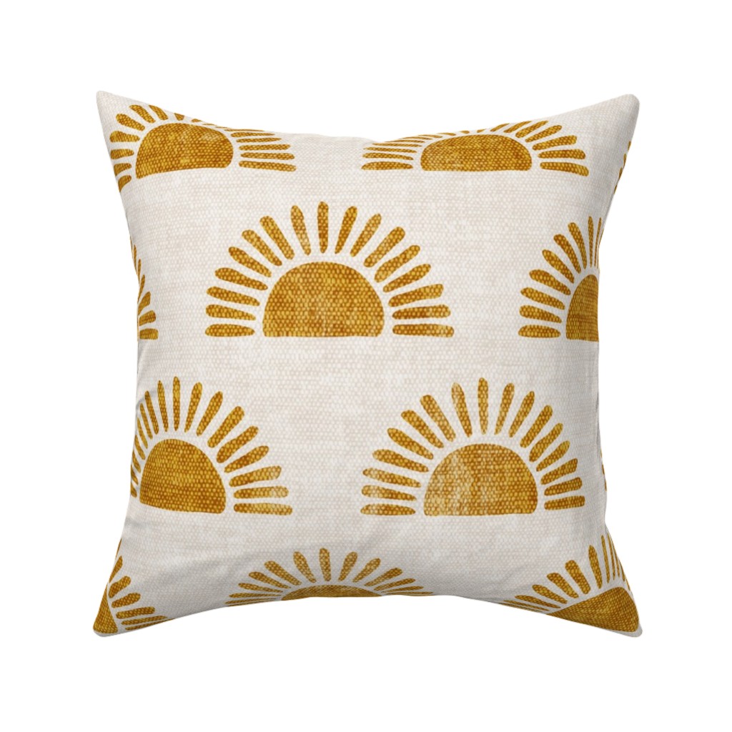 Sunshine - Golden Pillow, Woven, Beige, 16x16, Single Sided, Yellow, Classic Yellow