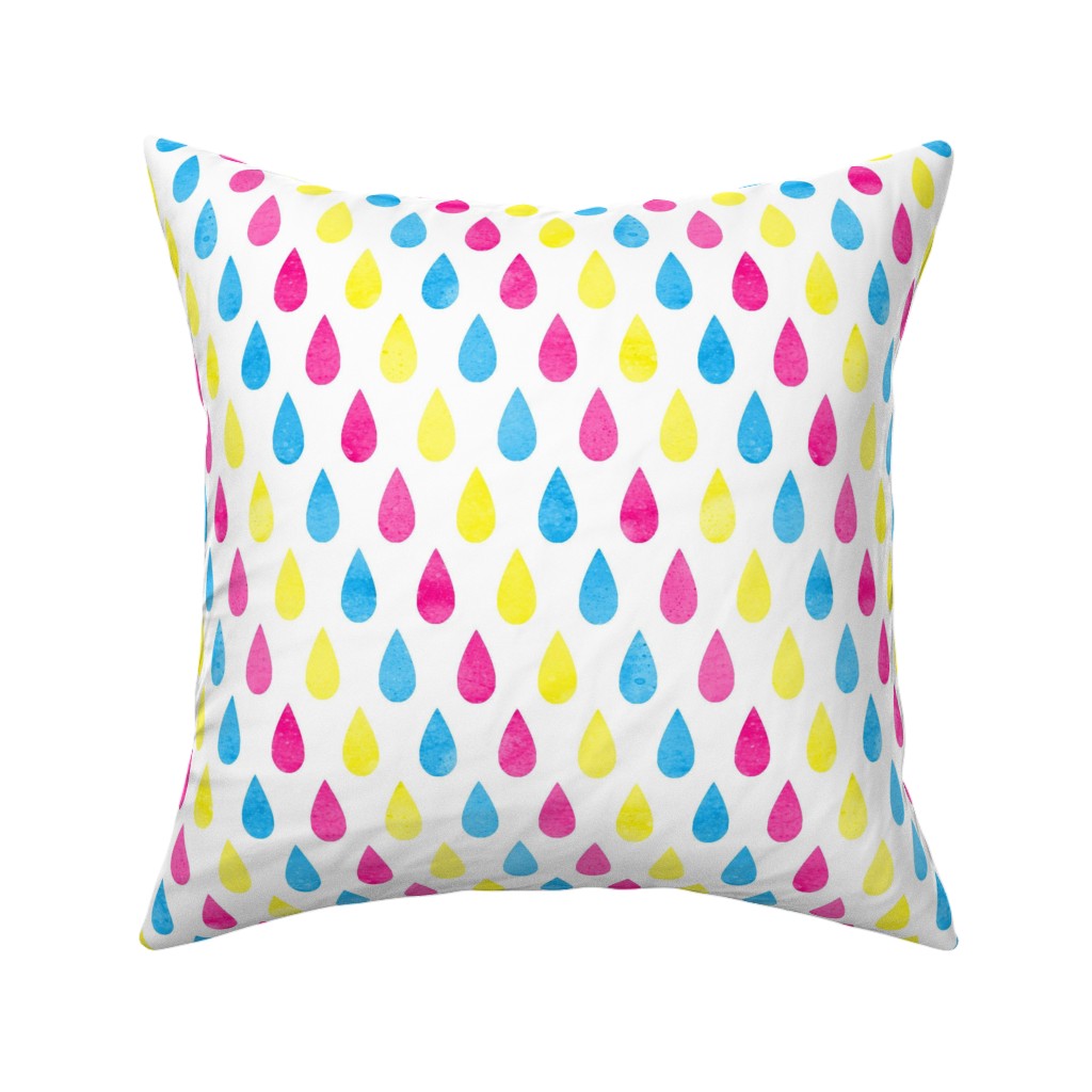 Drops Pillow, Woven, Beige, 16x16, Single Sided, Multicolor, Waterfall