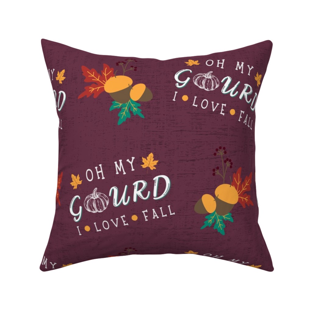 Oh My Gourd on Mauve Pillow, Woven, Beige, 16x16, Single Sided, Purple, Purple